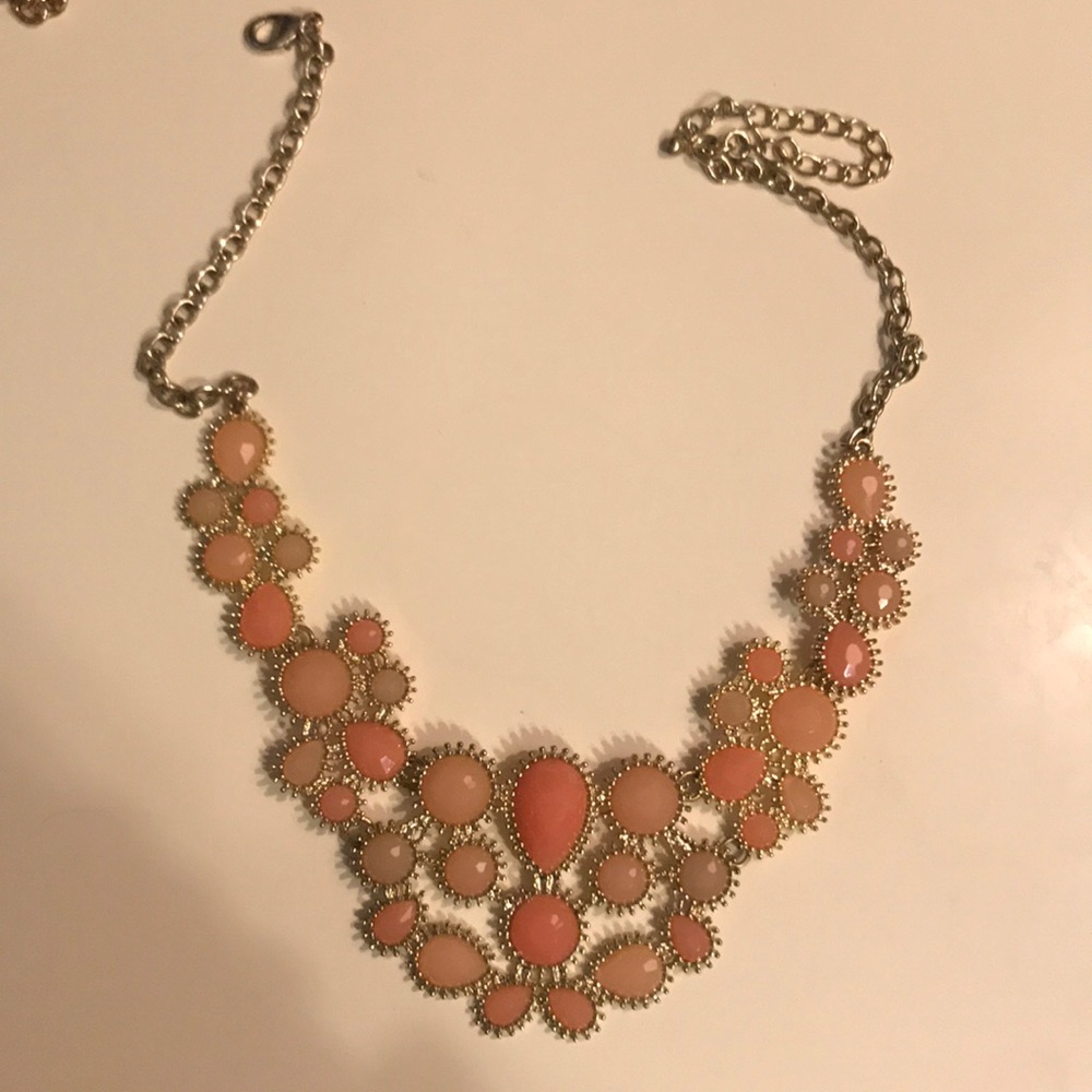 Peach statement necklace